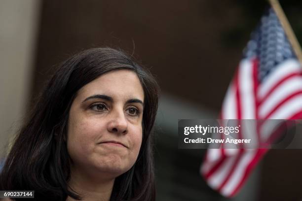 New York City assemblywoman Nicole Malliotakis, a Republican running for New York City mayor, speaks during a 'Support Your Police' rally outside of...