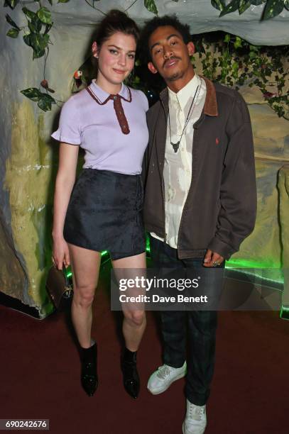 Amber Anderson and Jordan Stephens attend the ALEXACHUNG London launch party at The Aviary Bar on May 30, 2017 in London, England.