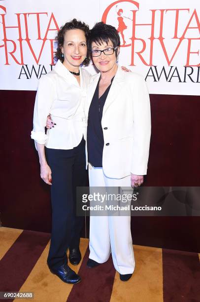 Actresses Bebe Neuwirth and Chita Rivera attend the 2017 Chita Rivera Awards Nominees' Reception at The Lambs Club on May 30, 2017 in New York City.
