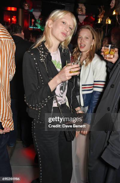 Lili Sumner and Fern Bain Smith attend the ALEXACHUNG London Launch & Summer 17 Collection Reveal at the Danish Church of Saint Katharine on May 30,...