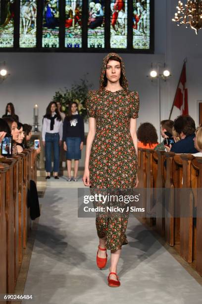 Model walks during the ALEXACHUNG London Launch and Collection Reveal on May 30, 2017 in London, England.