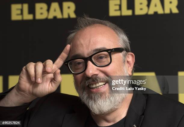 Spanish director Alex de la Iglesia attends a press conference for his latest movie ' El Bar' at the Nuss Hotel on May 30, 2017 in Buenos Aires,...