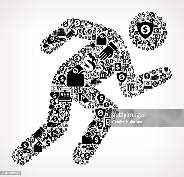 running  money and finance black and white icon background - sprint phone stock illustrations