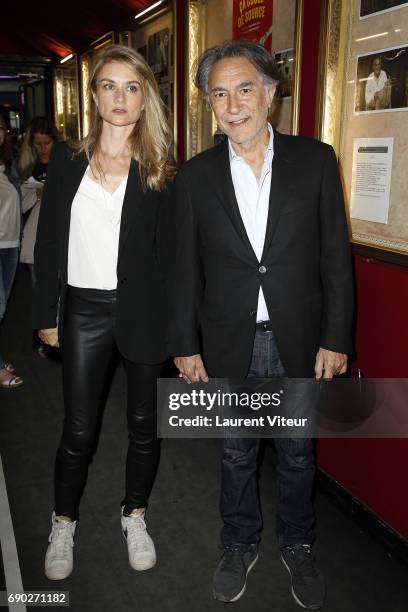 Actor Richard Berry and his wife Pascale Louange attend "Ca Coule de Source " Theater Play at Theatre de la Gaite Montparnasse on May 30, 2017 in...