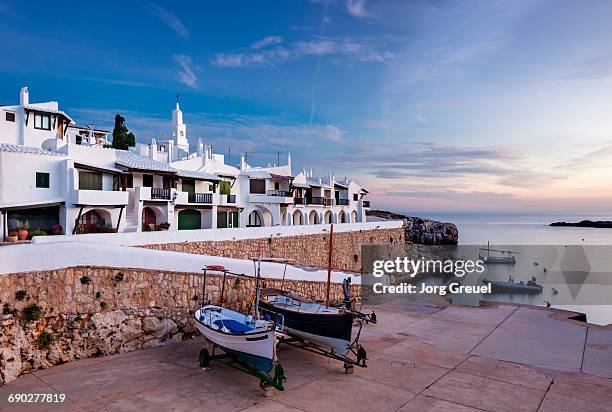 binibeca  vell at dusk - minorca stock-fotos und bilder