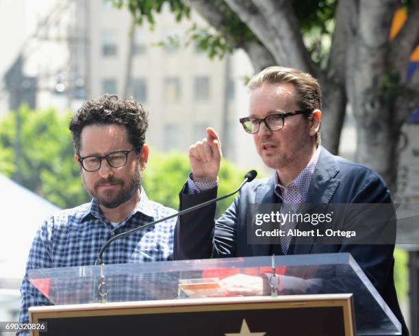 Director/producer J.J. Abrams and director Matt Reeves at Keri Russell 's Star Ceremony held on the Hollywood Walk of Fame on May 30, 2017 in...