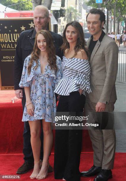 Cast of 'The Americans Noah Emmerich, Holly Taylor, Keri Russell and Matthew Rhys at Keri Russell 's Star Ceremony held on the Hollywood Walk of Fame...