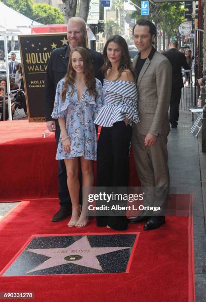 Cast of 'The Americans Noah Emmerich, Holly Taylor, Keri Russell and Matthew Rhys at Keri Russell 's Star Ceremony held on the Hollywood Walk of Fame...