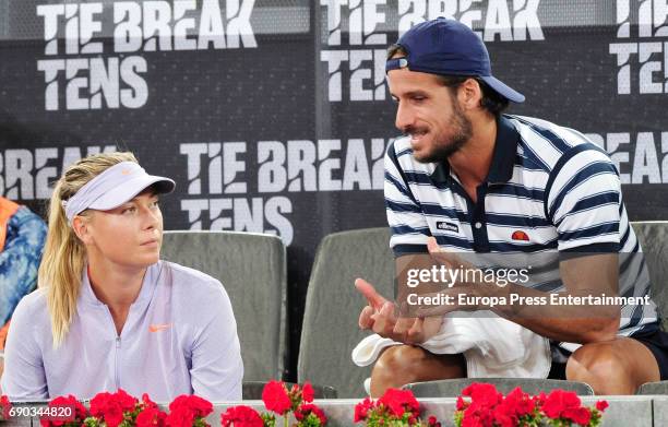 Maria Sharapova and Feliciano Lopez during the charity day tournament during Mutua Madrid Open at Caja Magica on May 4, 2017 in Madrid, Spain.