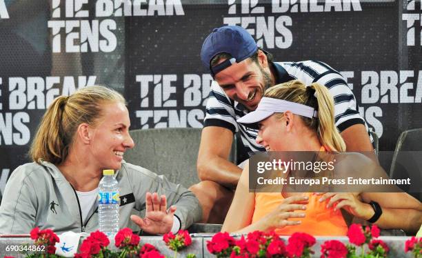 Svetlana Kuznetsova , Maria Sharapova and Feliciano Lopez during the charity day tournament during Mutua Madrid Open at Caja Magica on May 4, 2017 in...