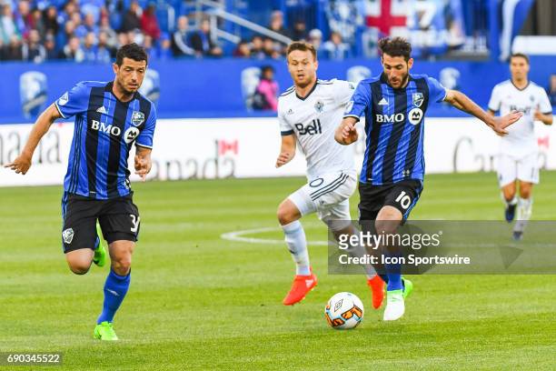 Montreal Impact midfielder Ignacio Piatti running after the ball while maintaining control of it during the Montreal Impact versus the Vancouver...