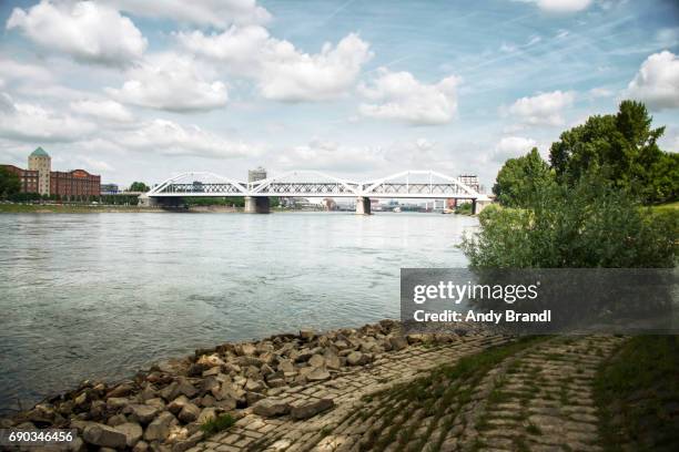 konrad adenauer bridge mannheim ii (konrad adenauer bruecke) - mannheim stock pictures, royalty-free photos & images