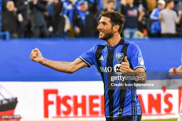 Montreal Impact midfielder Ignacio Piatti celebrating his second goal of the game on a penalty shot making the score 2-0 Impact, during the Montreal...