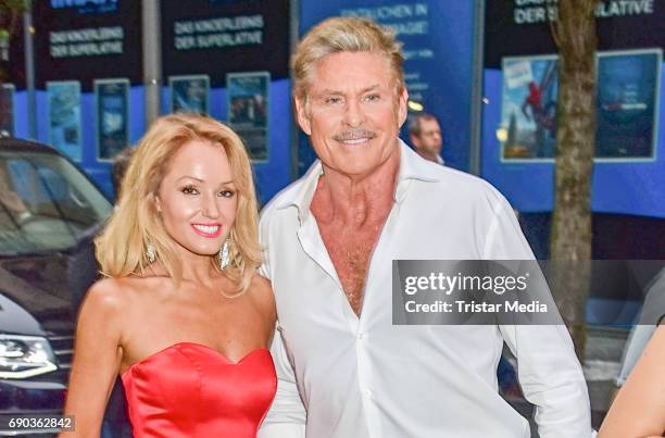 Actor David Hasselhoff with his partner Hayley Roberts during the Baywatch European Premiere Party on May 31, 2017 in Berlin, Germany.