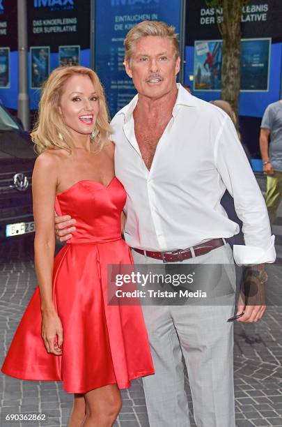 Actor David Hasselhoff with his partner Hayley Roberts during the Baywatch European Premiere Party on May 31, 2017 in Berlin, Germany.