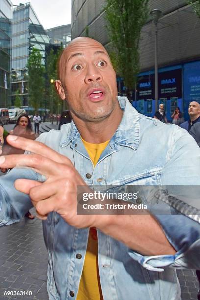 Wrestler and actor Dwayne Johnson during the Baywatch European Premiere Party on May 31, 2017 in Berlin, Germany.