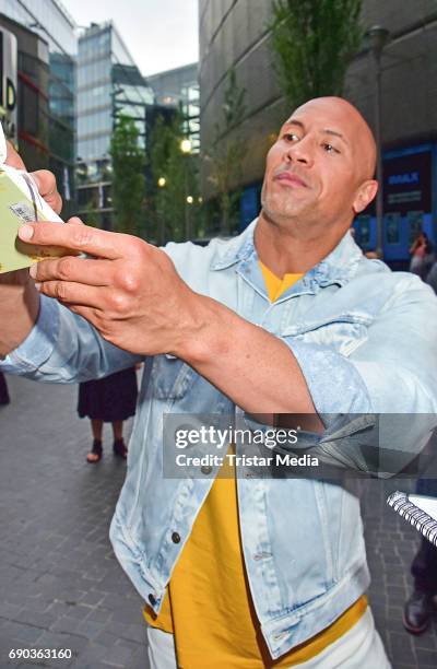 Wrestler and actor Dwayne Johnson during the Baywatch European Premiere Party on May 31, 2017 in Berlin, Germany.