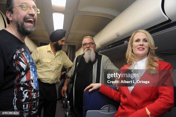 Director Massimiliano Cerchi, actor Raj Kala, actor Scott Engrotti and actress Chanel Ryan On Set Visit For the film "Mayday" held at a Private...