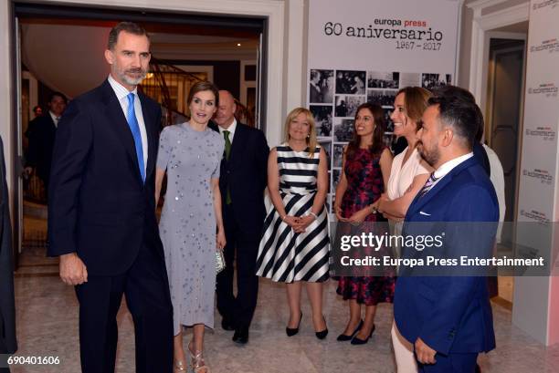 Felipe VI of Spain, Queen Letizia of Spain King, Camino Paniagua, Blanca Ulibarri, Dolores Muriel and Marcial Rodriguez attend Europa Press news...