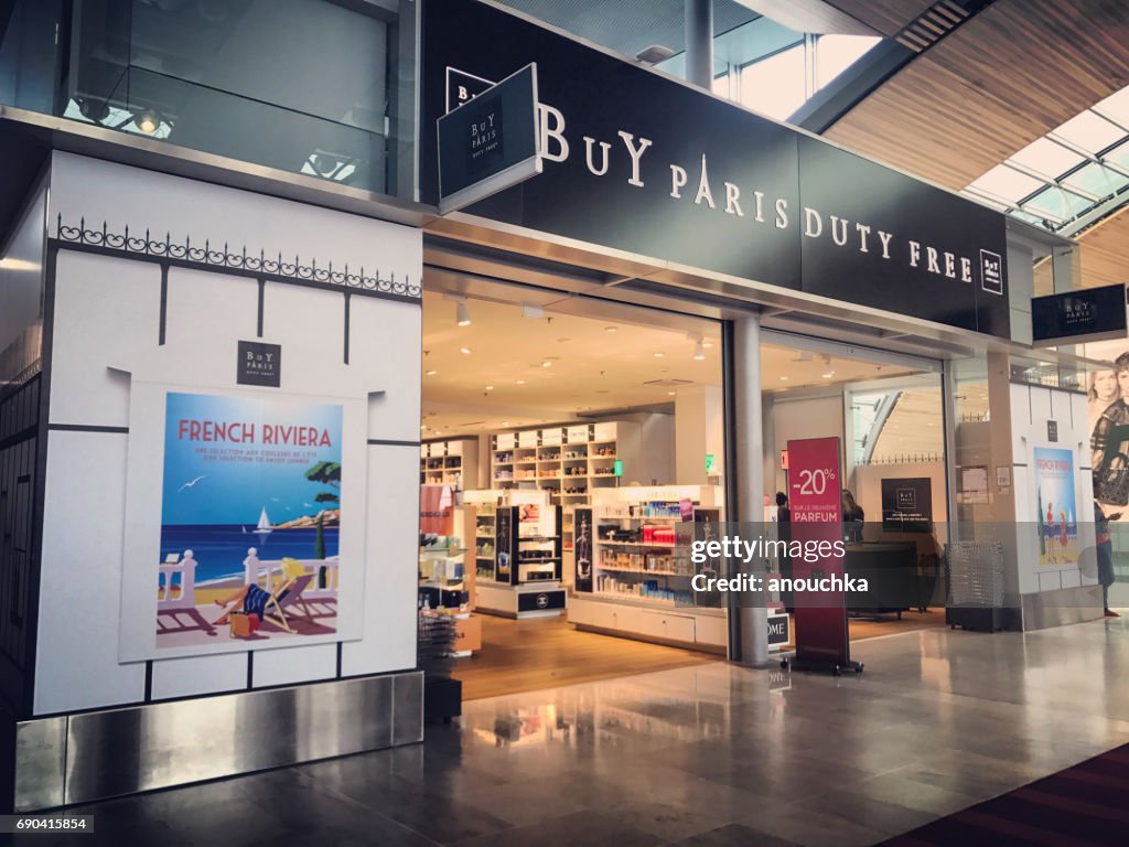 Duty Free shops at Roissy Charles de Gaulle Airport, Paris, France