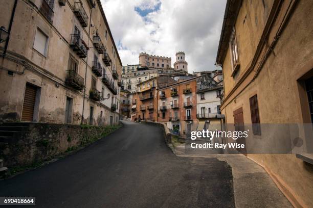 castle ducale from a nearby road - cosenza stock pictures, royalty-free photos & images