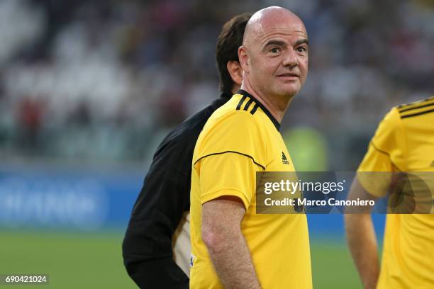 President Gianni Infantino, during charity football game , la partita del cuore, between Nazionale Cantanti and Campioni per la ricerca.