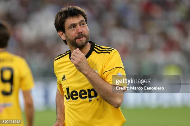 Andrea Agnelli, chairman of Juventus FC , during charity football game , la partita del cuore, between Nazionale Cantanti and Campioni per la ricerca.