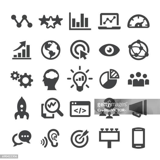 illustrazioni stock, clip art, cartoni animati e icone di tendenza di icone di marketing - smart series - motore di ricerca