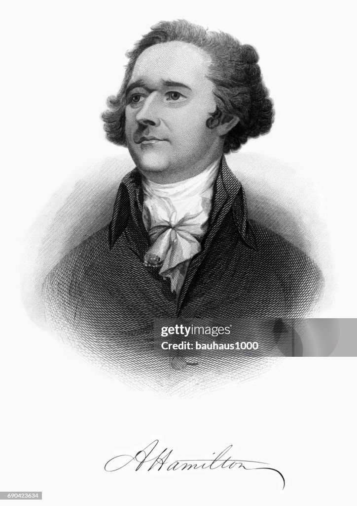 Alexander Hamilton historische gravure, 1872