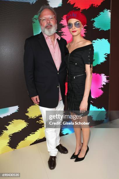 Georg Seitz and Cara Delevigne attend Magnum photocall during the 70th annual Cannes Film Festival at Magnum Beach on May 18, 2017 in Cannes, France.