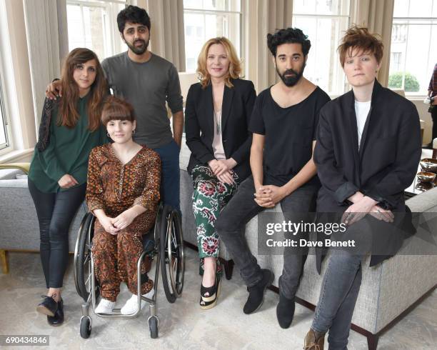 Kim Cattrall poses with past Breakthrough Brits Marnie Dickens, Ruth Madeley, Vinay Patel, Ray Panthaki and Charlie Covell at the BAFTA Breakthrough...
