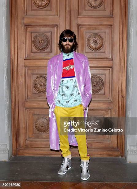 Jared Leto arrives at the Gucci Cruise 2018 fashion show at Palazzo Pitti on May 29, 2017 in Florence, Italy.