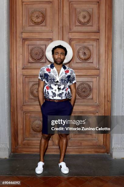 Donald Glover arrives at the Gucci Cruise 2018 fashion show at Palazzo Pitti on May 29, 2017 in Florence, Italy.