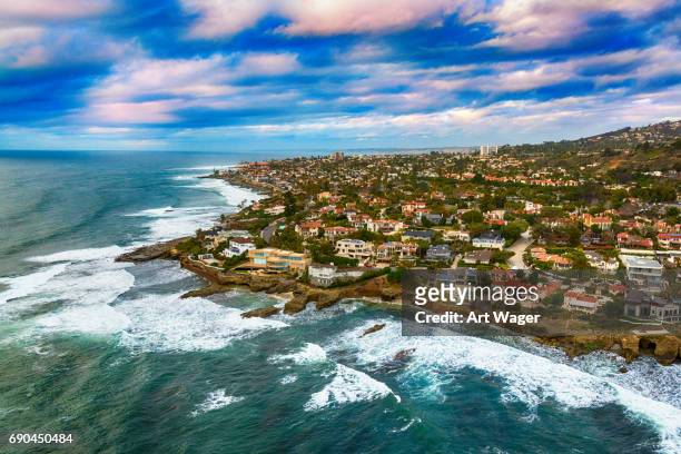 la jolla coast aerial - san diego stock pictures, royalty-free photos & images
