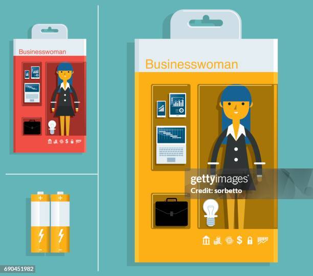 geschäftsfrau set - geschäftsausstattung stock-grafiken, -clipart, -cartoons und -symbole