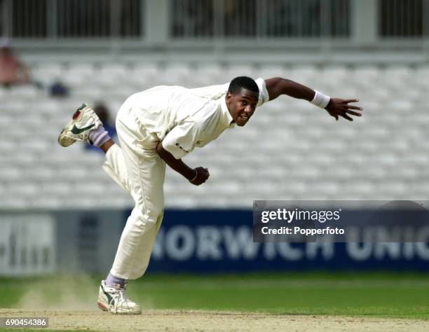 Alex Tudor of Surrey in action during the third dayof the PPP Healthcare Division One County Championship match between Surrey and Lancashire at the...