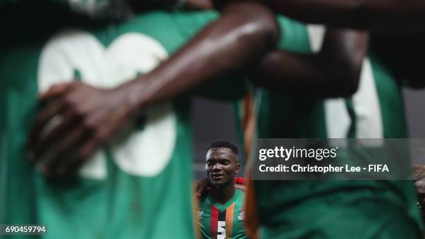 Solomon Sakala of Zambia prays with his team mates before they go into extra time during the FIFA U-20 World Cup Korea Republic 2017 Round of 16...