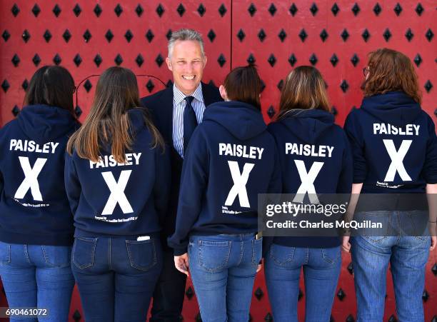 Westminster candidate Ian Paisley Junior winks at a party member as he is pictured with some of his election canvassers as the Democratic Unionist...