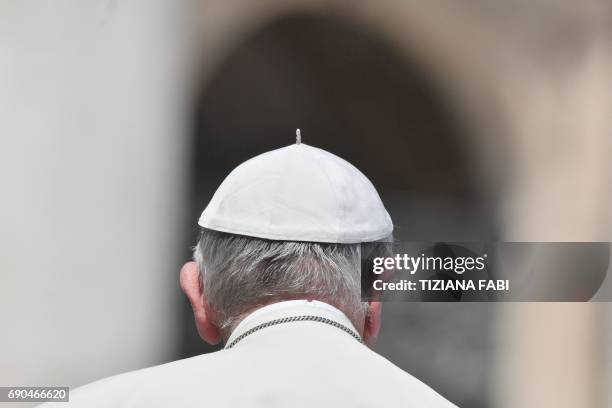 Pope Francis attends a weekly general audience at St Peter's square on May 31, 2017 in Vatican.