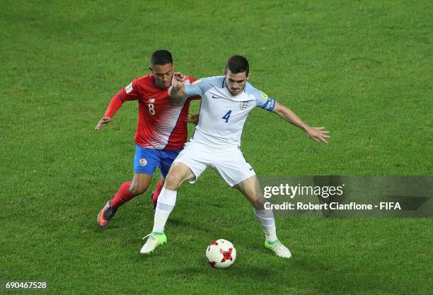 Lewis Cook of England is challenged by Jimmy Marin of Costa Rica during the FIFA U-20 World Cup Korea Republic 2017 Round of 16 match between England...