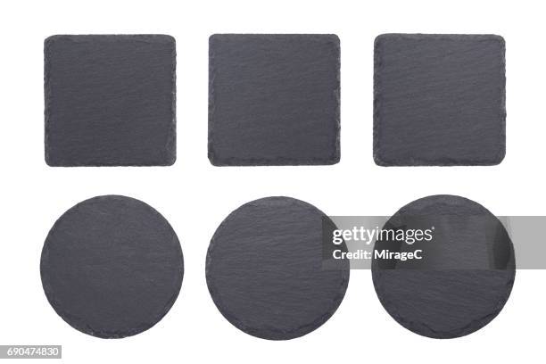 black slate stone coaster - clean slate stock pictures, royalty-free photos & images