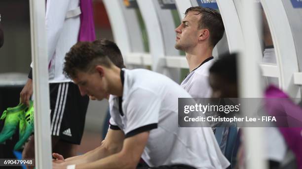 Benedikt Gimber of Germany looks dejected after they lose during the FIFA U-20 World Cup Korea Republic 2017 Round of 16 match between Zambia and...