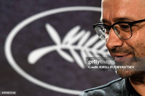 Russian director Andrei Zvyagintsev, winner of the Jury Prize for the film 'Loveless' at the 70th edition of the Cannes Film Festival, speaks during...