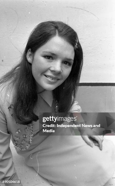 Dana Rosemary Scallon in the National Stadium, winner of the Eurovision in 1970, circa October 1970 .