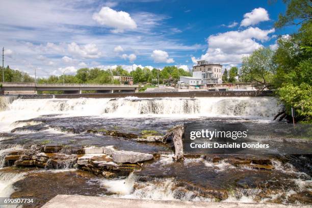 grand waterfall on the mississippi river in almonte, ontario - danielle donders stock pictures, royalty-free photos & images