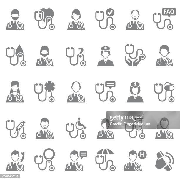 doctor icon set - surgeon stock illustrations