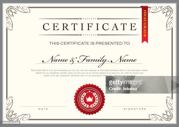 certificate achievement diploma - achievement stock illustrations