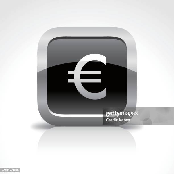 euro dollar sign glossy button icon - hong kong market stock illustrations