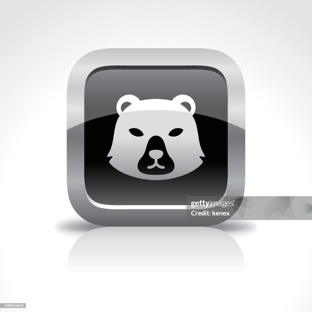 Bear Market Finance Glossy Button Icon