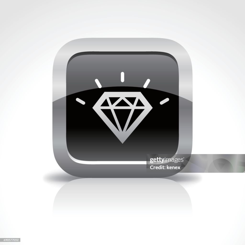 Diamond & Jewelry Glossy Button Icon